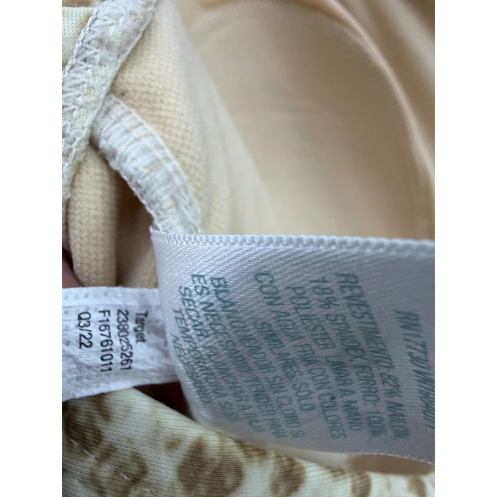 Kona Sol‎ Women's Med 8-10 Snakeskin Print One Piece Swimsuit Tan Cream